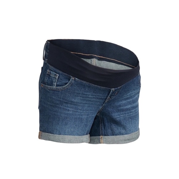 Old Navy Maternity Front Low Panel O.G. Straight Cuffed Jean Shorts 4 NEW - Picture 1 of 10